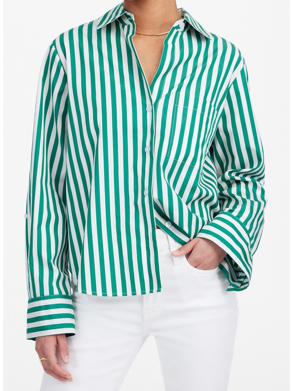 Madewell Poplin Easy Y-Neck Button Up Shirt
